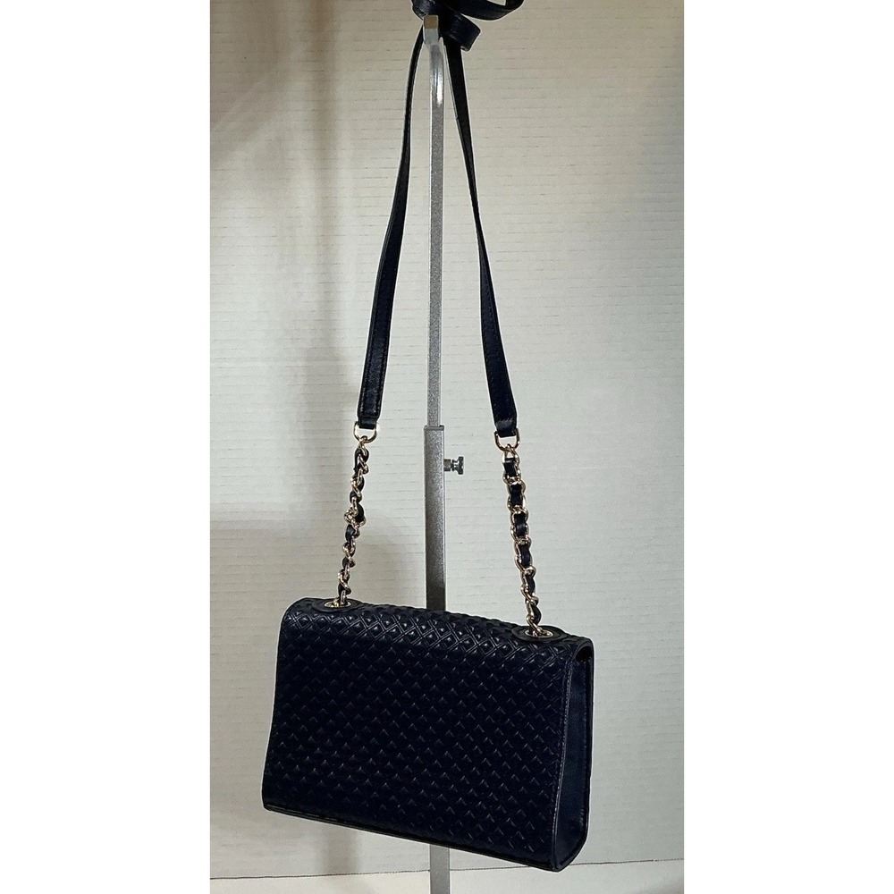 Tory Burch Marion Embossed Shrunken Shoulder Bag In Navy Mini Leather $295 - Picture 8 of 8